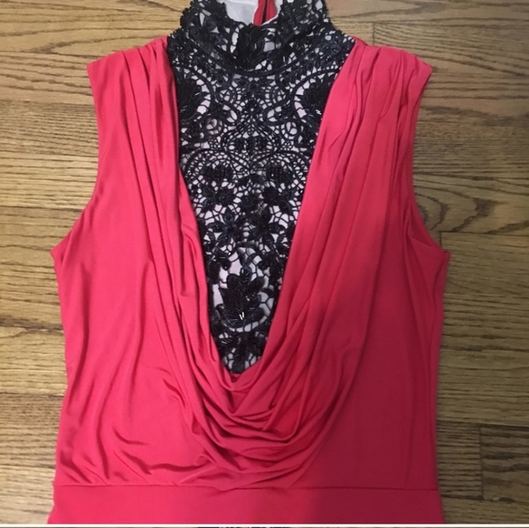 ArdenB red turtle neck  bodycon dress - Picture 3 of 7